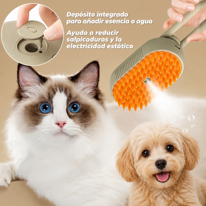 Cepillo Masajeador 360° para Mascotas – Desenreda, Masajea y Cuida su Pelaje